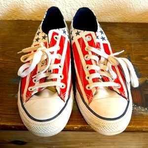 Brand new converse. American flag, and only worn once